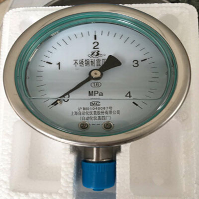 Y-150AZ不銹鋼外殼抗振充油壓力表