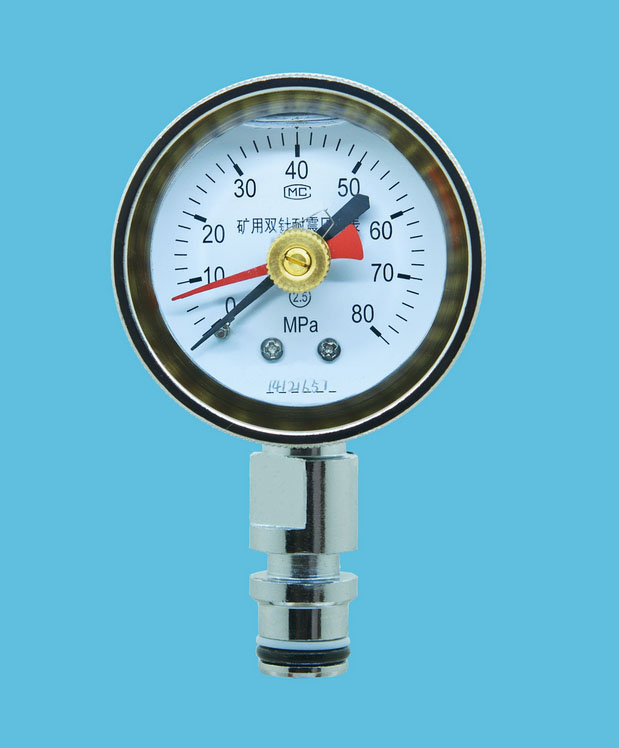 礦用耐震雙針壓力表BZY-60